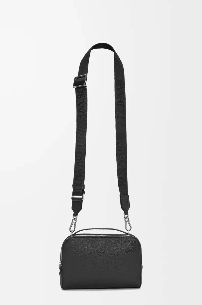 迷你柔软粒面牛皮革相机斜挎包