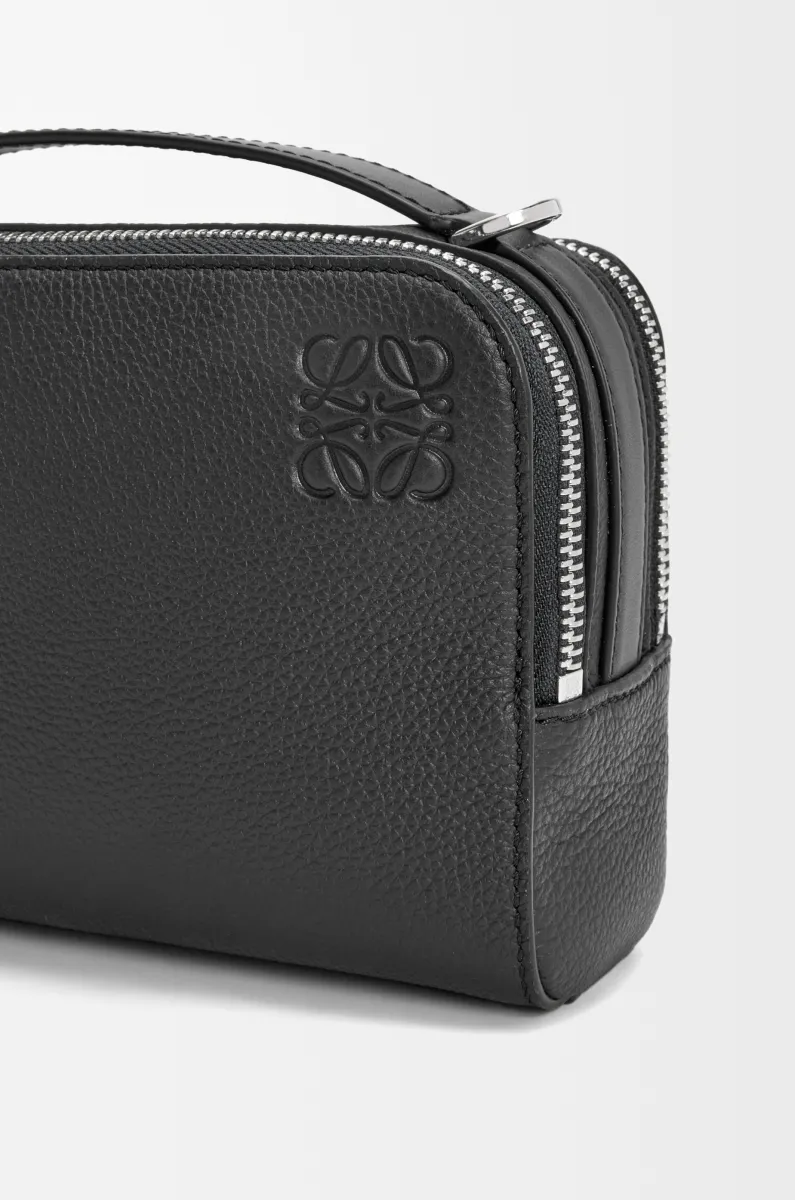 迷你柔软粒面牛皮革相机斜挎包