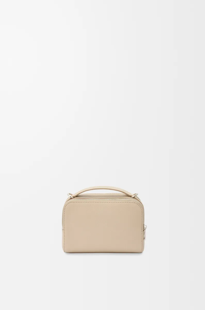 迷你柔软粒面牛皮革相机斜挎包