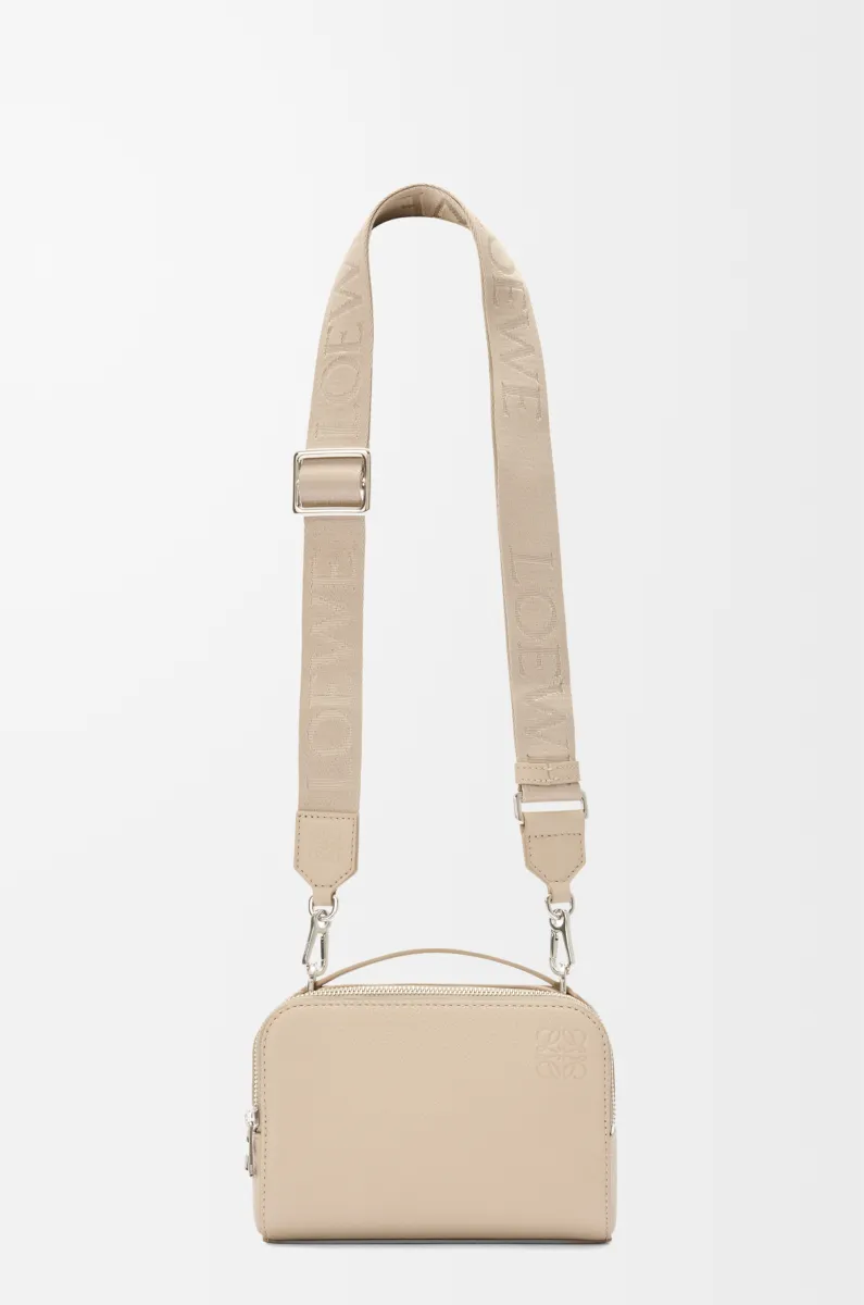 迷你柔软粒面牛皮革相机斜挎包