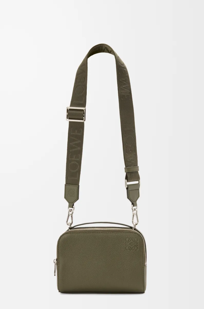 迷你柔软粒面牛皮革相机斜挎包