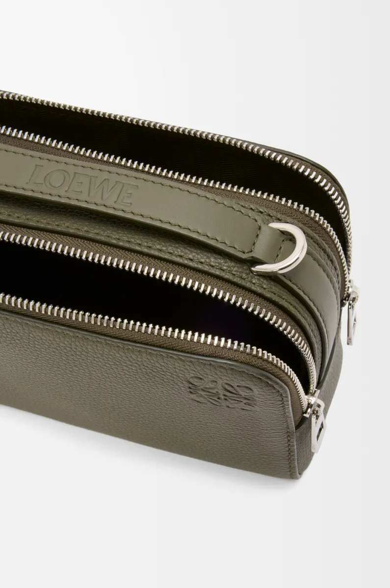 迷你柔软粒面牛皮革相机斜挎包