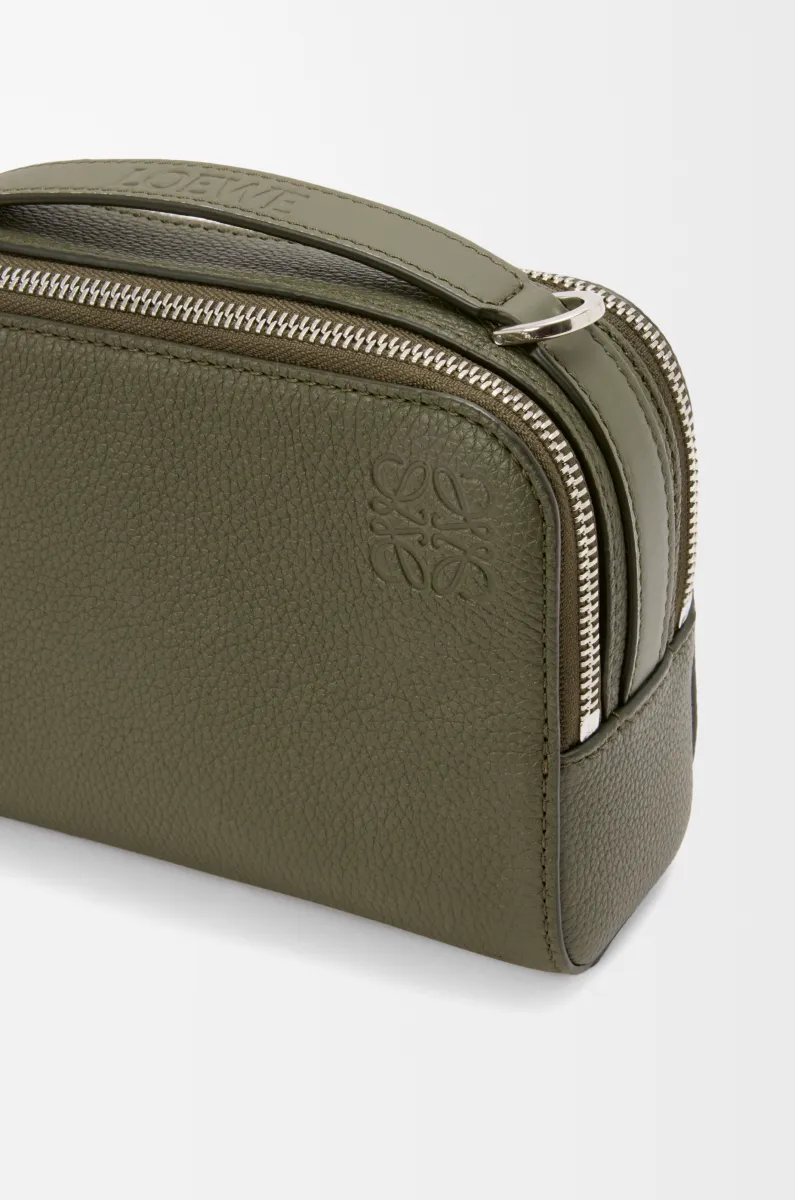 迷你柔软粒面牛皮革相机斜挎包