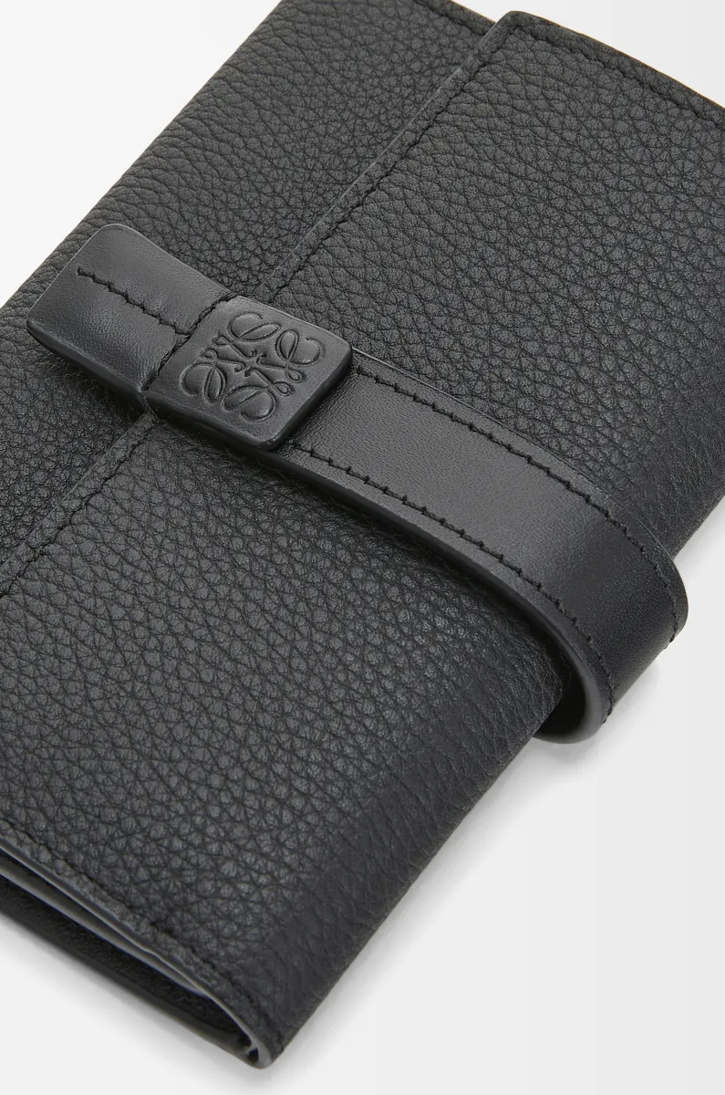 小号柔软粒面牛皮革竖款钱包