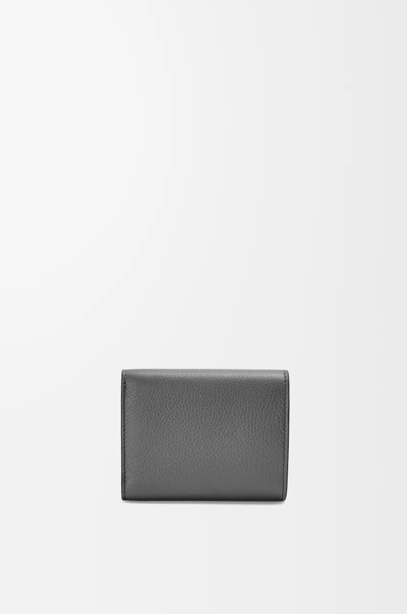 柔软粒面牛皮革三折钱包