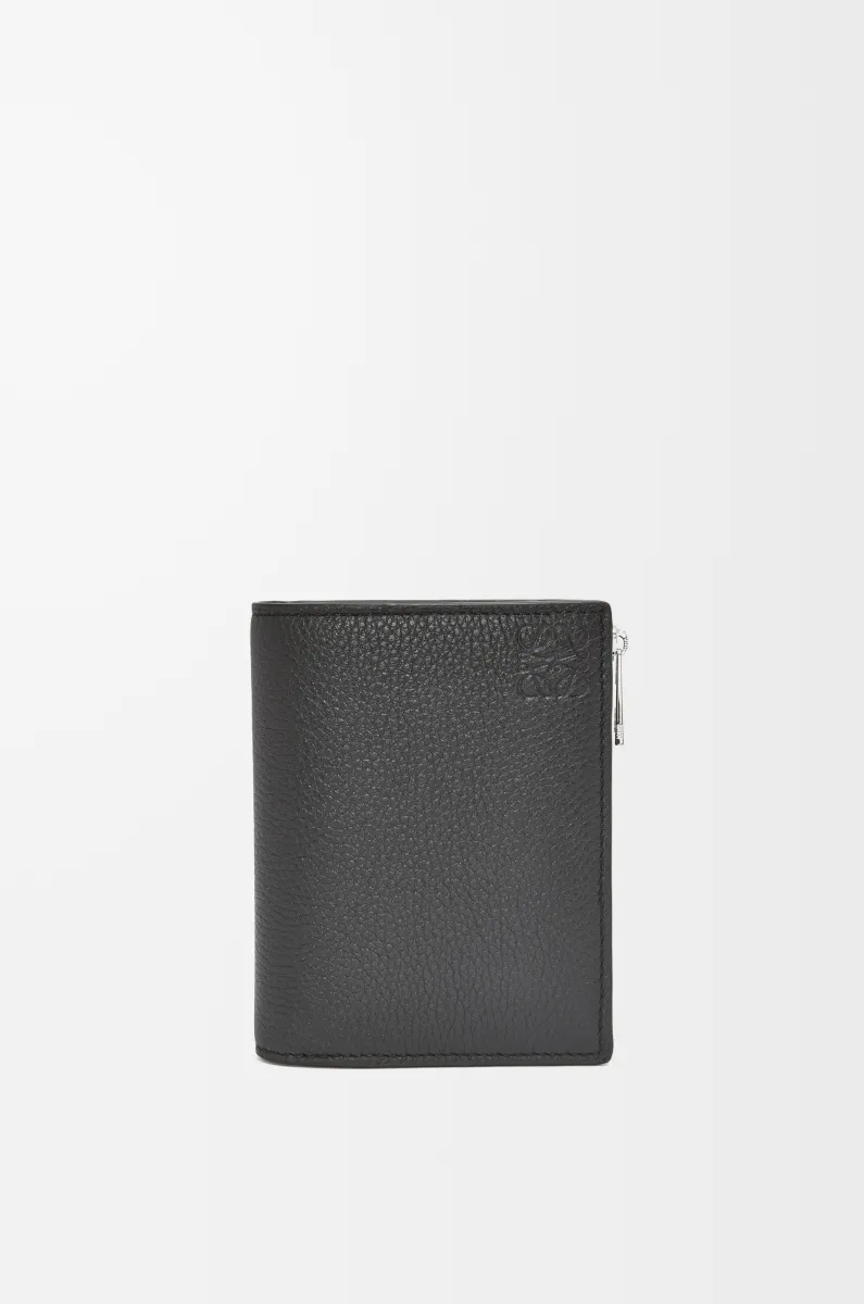 柔软粒面牛皮革窄款紧凑钱包