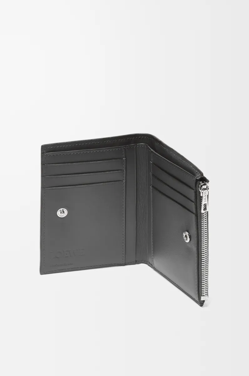 柔软粒面牛皮革窄款紧凑钱包