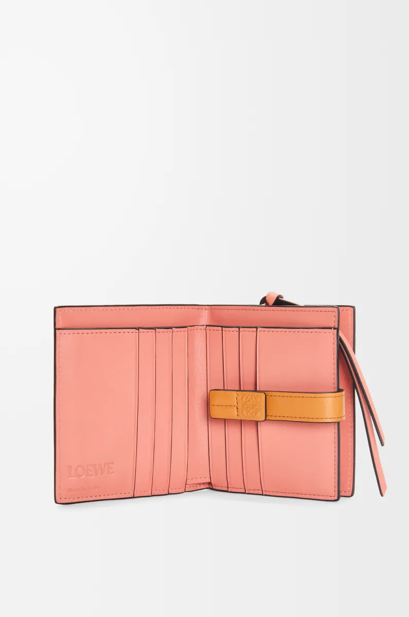 柔软粒面牛皮革紧凑拉链钱包