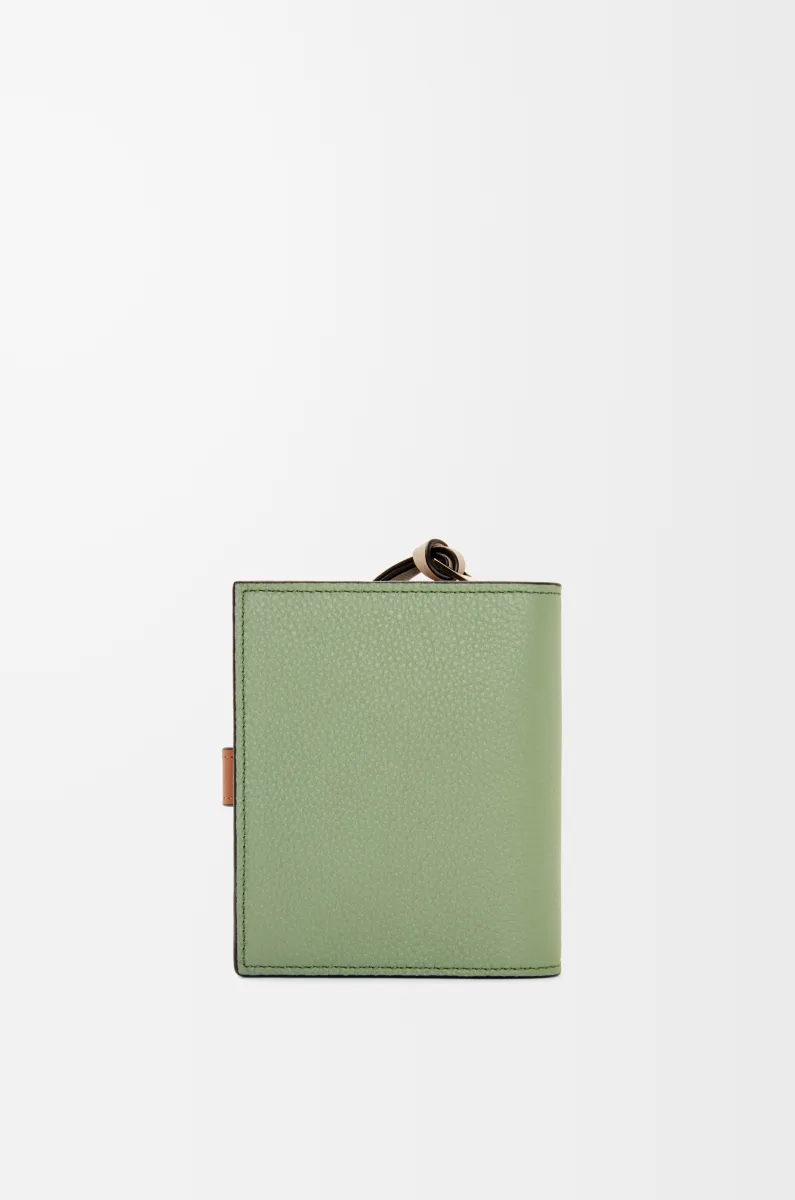 柔软粒面牛皮革紧凑拉链钱包