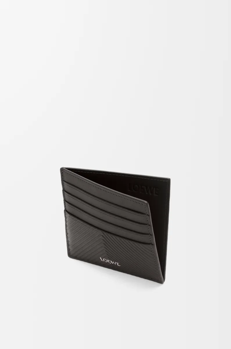 纹理感经典牛皮革开放式卡包