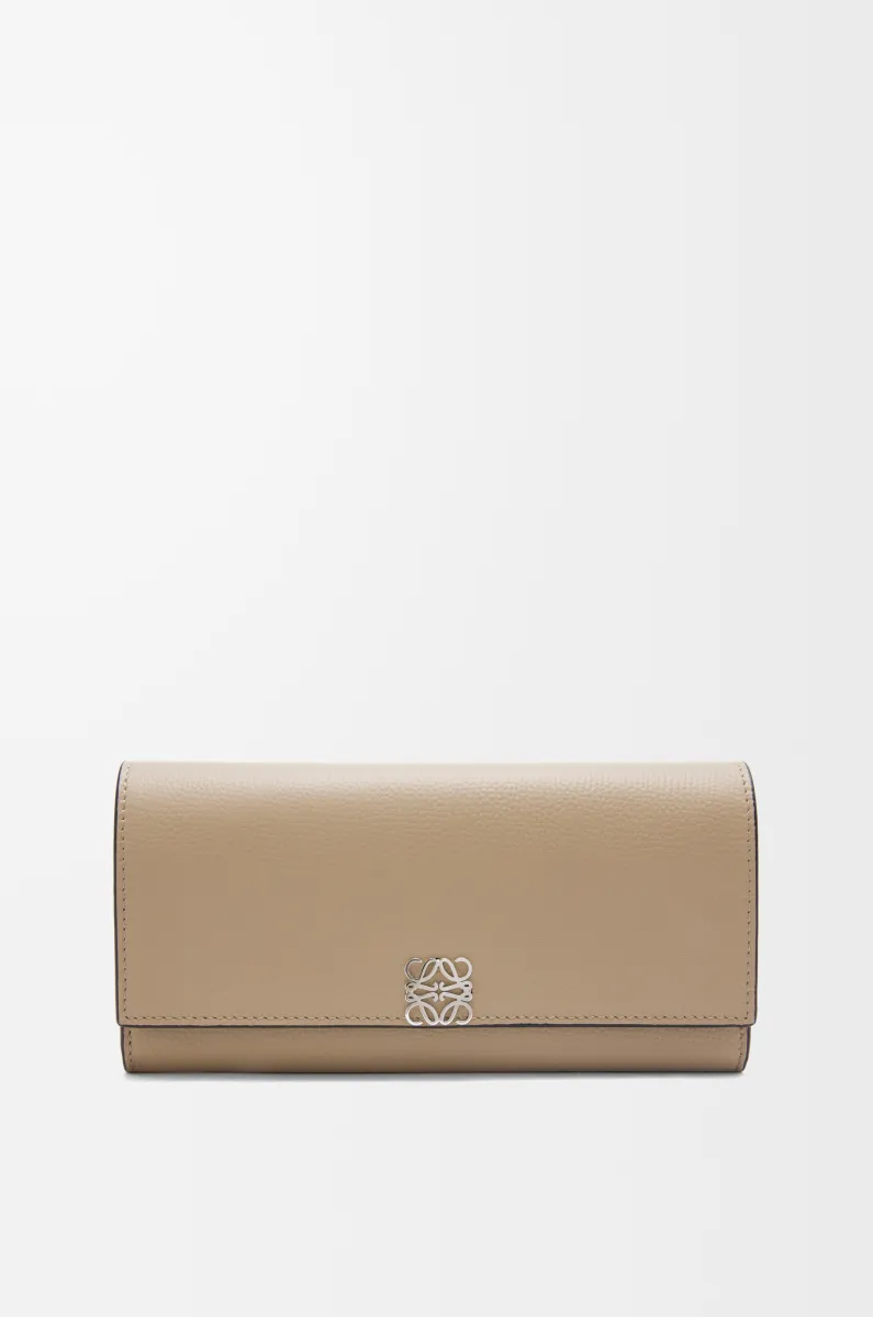 鹅卵石纹牛皮革 Anagram 长款钱包