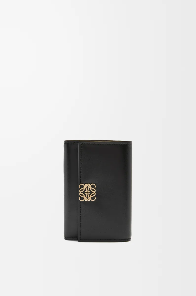 小号亮面纳帕牛皮革 Puffer Anagram 竖款钱包