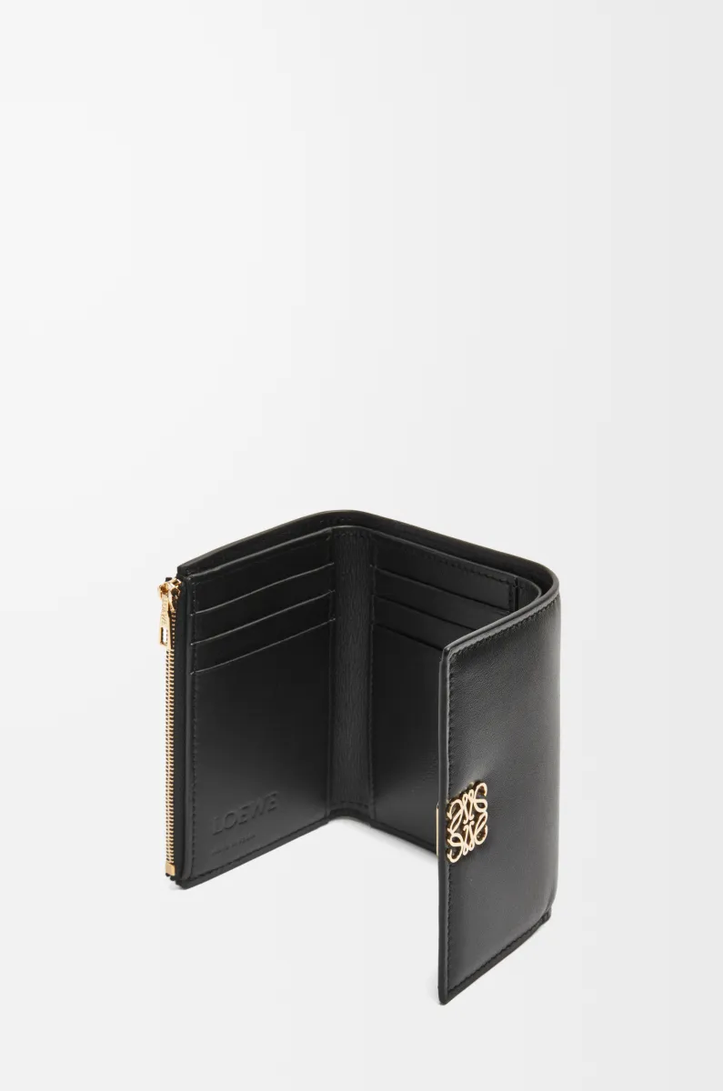 小号亮面纳帕牛皮革 Puffer Anagram 竖款钱包