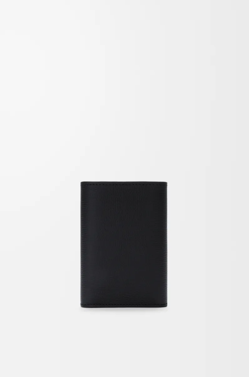 小号鹅卵石纹牛皮革 Anagram 竖款钱包