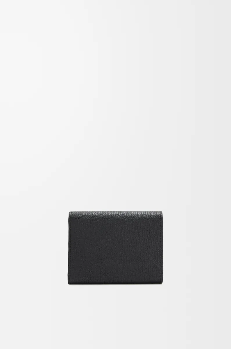 鹅卵石纹牛皮革 Anagram 三折钱包