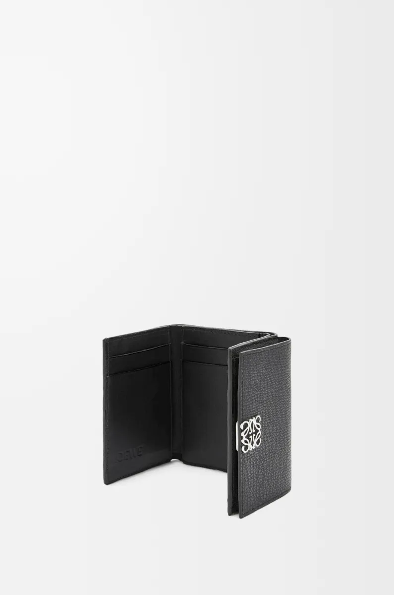 鹅卵石纹牛皮革 Anagram 三折钱包