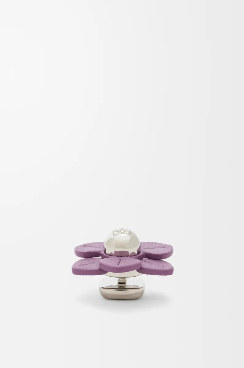 牛皮革花卉别针