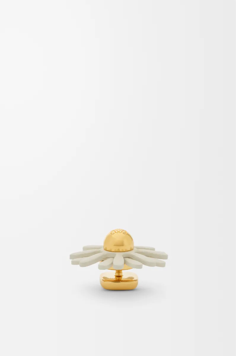 牛皮革花卉别针