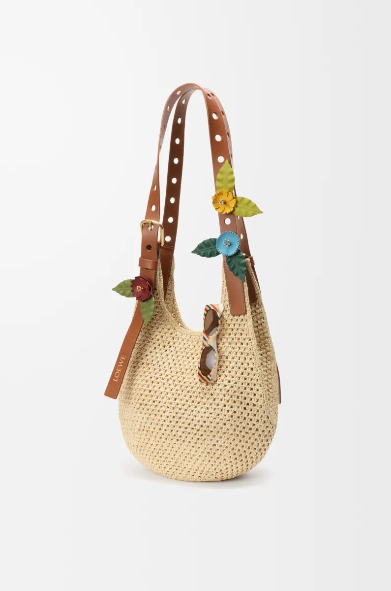 牛皮革花卉别针