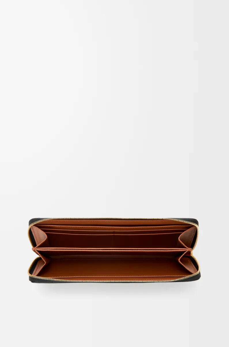 亮面纳帕牛皮革绳结环绕式拉链钱包