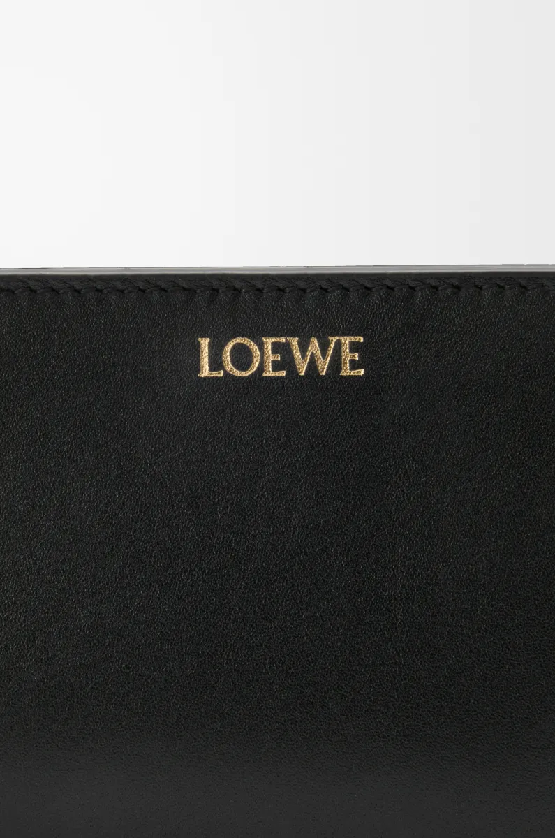 亮面纳帕牛皮革绳结紧凑钱包