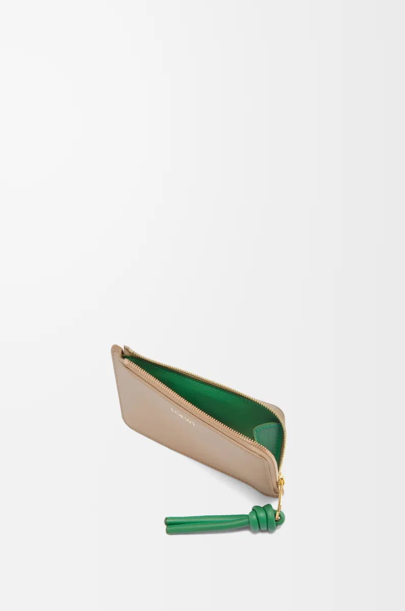 亮面纳帕牛皮革绳结硬币卡包