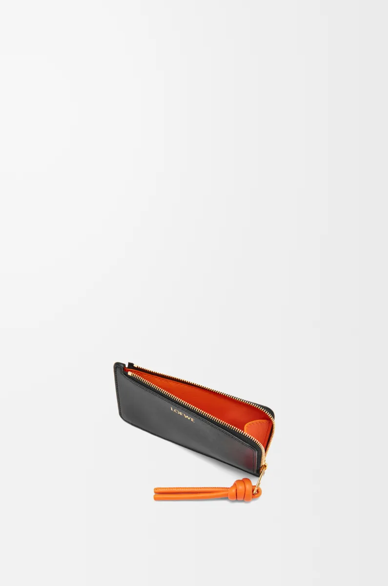 亮面纳帕牛皮革绳结硬币卡包