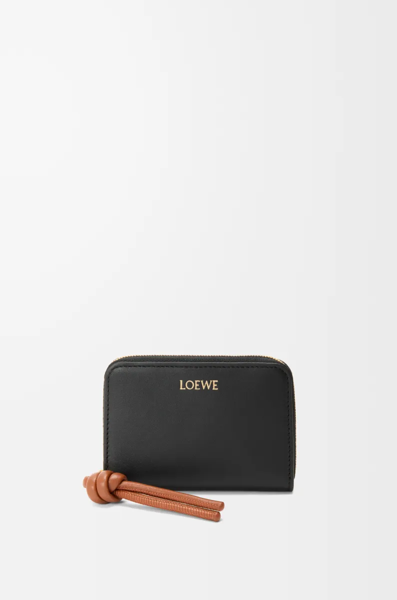 亮面纳帕牛皮革拉链硬币钱包