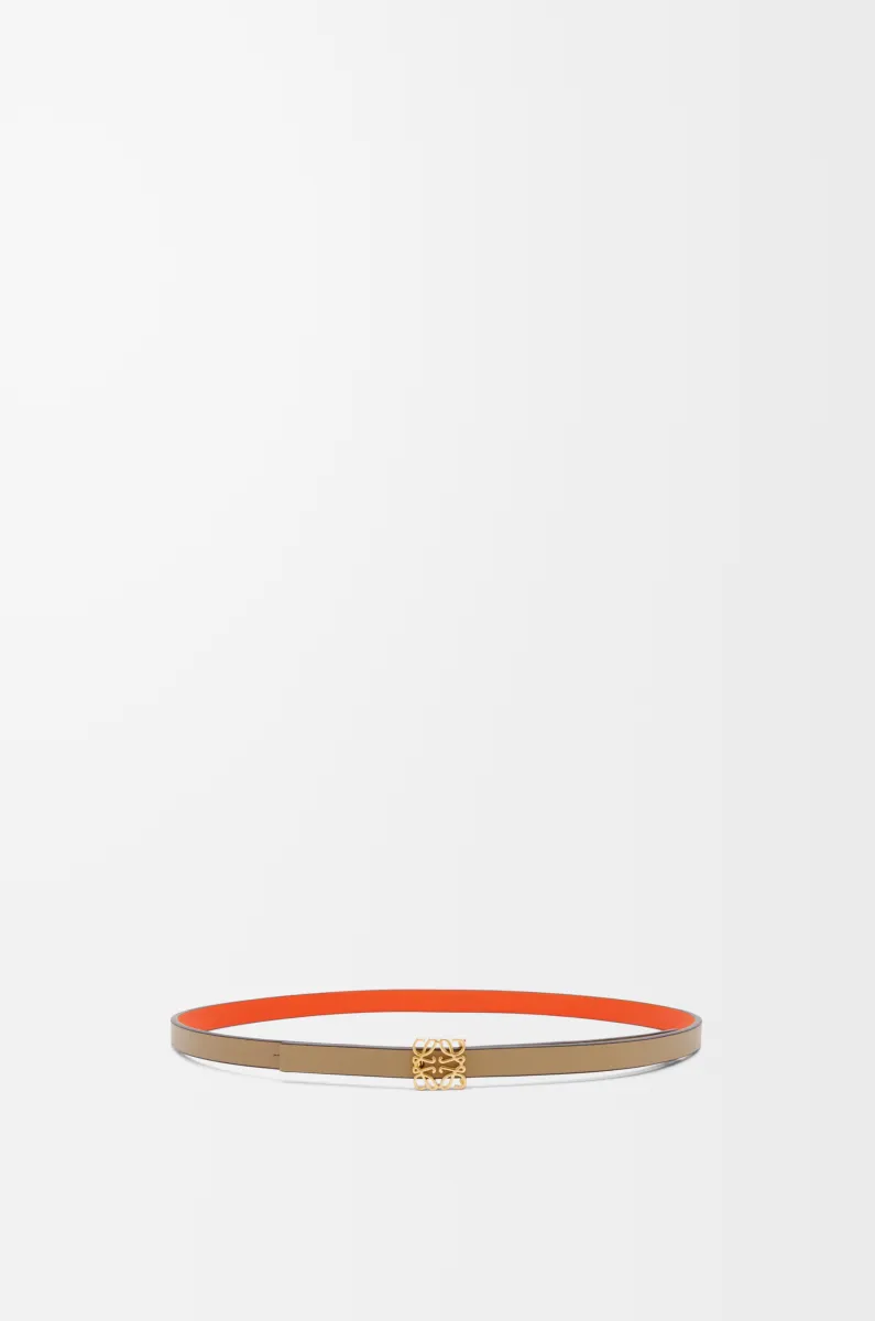 光滑牛皮革 Anagram 立方体双面腰带