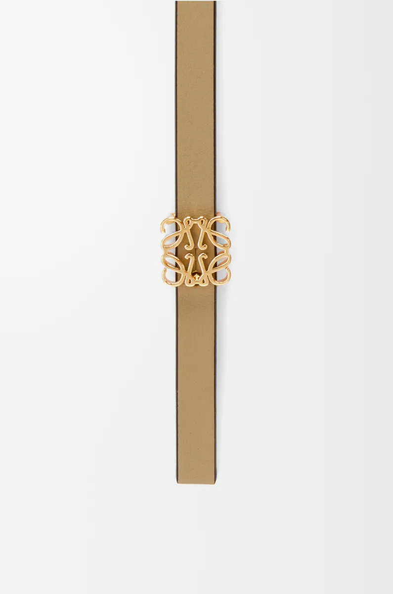 光滑牛皮革 Anagram 立方体双面腰带