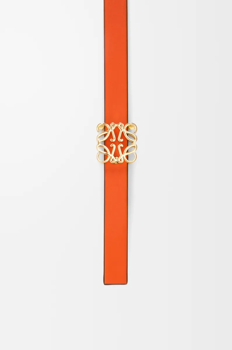 光滑牛皮革 Anagram 立方体双面腰带