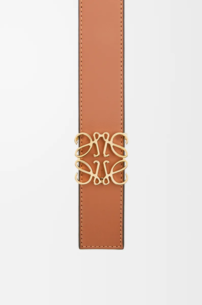 光滑牛皮革双面 Anagram 腰带