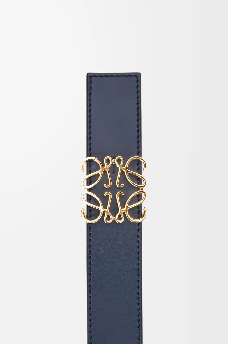 光滑牛皮革双面 Anagram 腰带