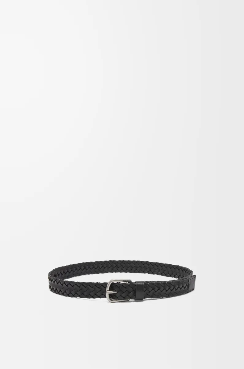 植鞣牛皮革粗编织腰带 