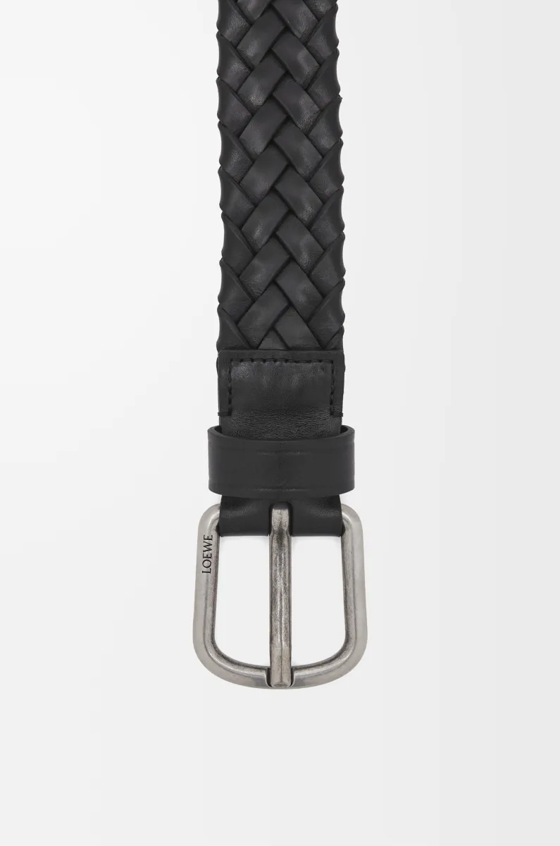 植鞣牛皮革粗编织腰带 