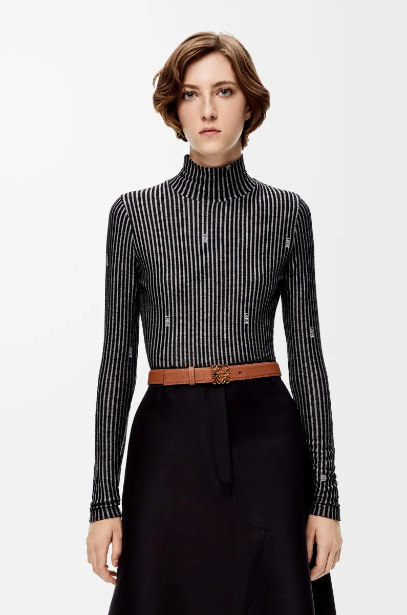 鹅卵石纹牛皮革 Anagram 腰带