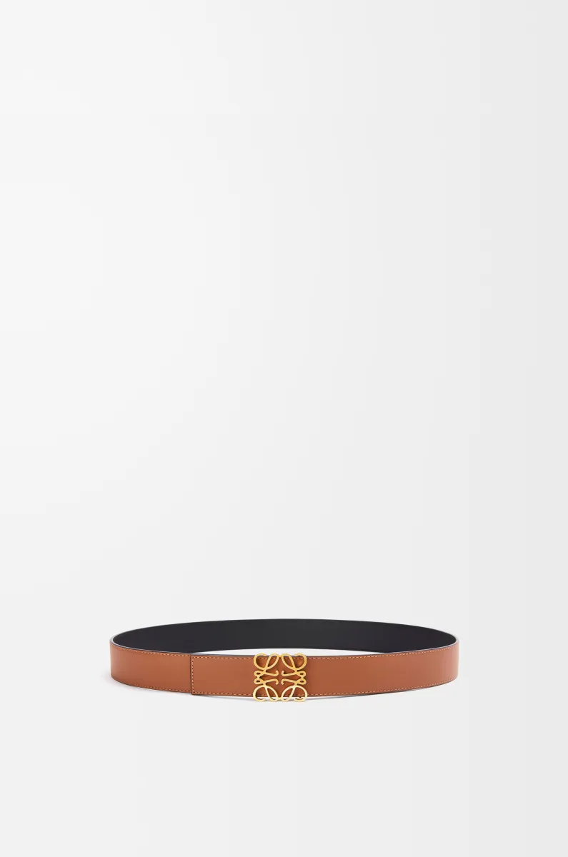 光滑牛皮革双面 Anagram 腰带