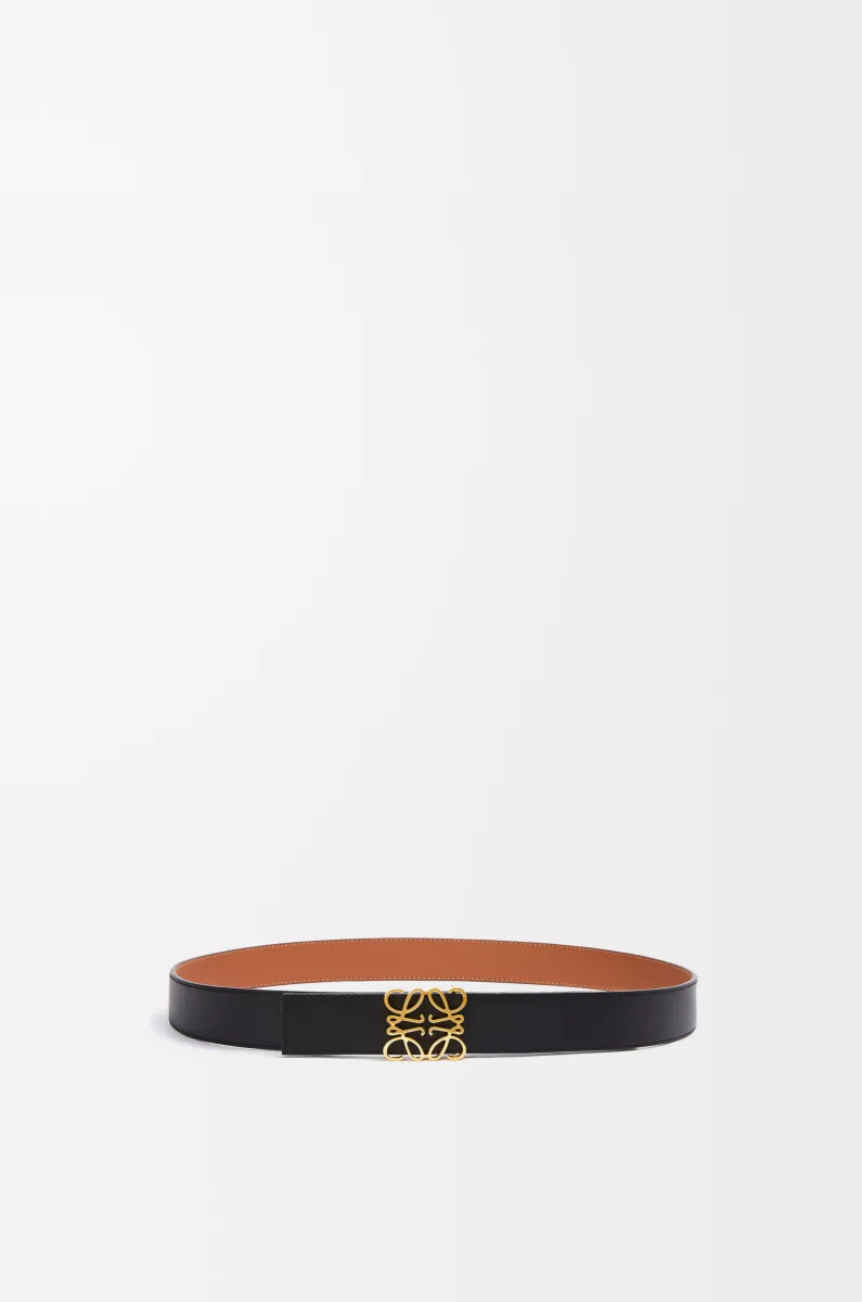 光滑牛皮革双面 Anagram 腰带