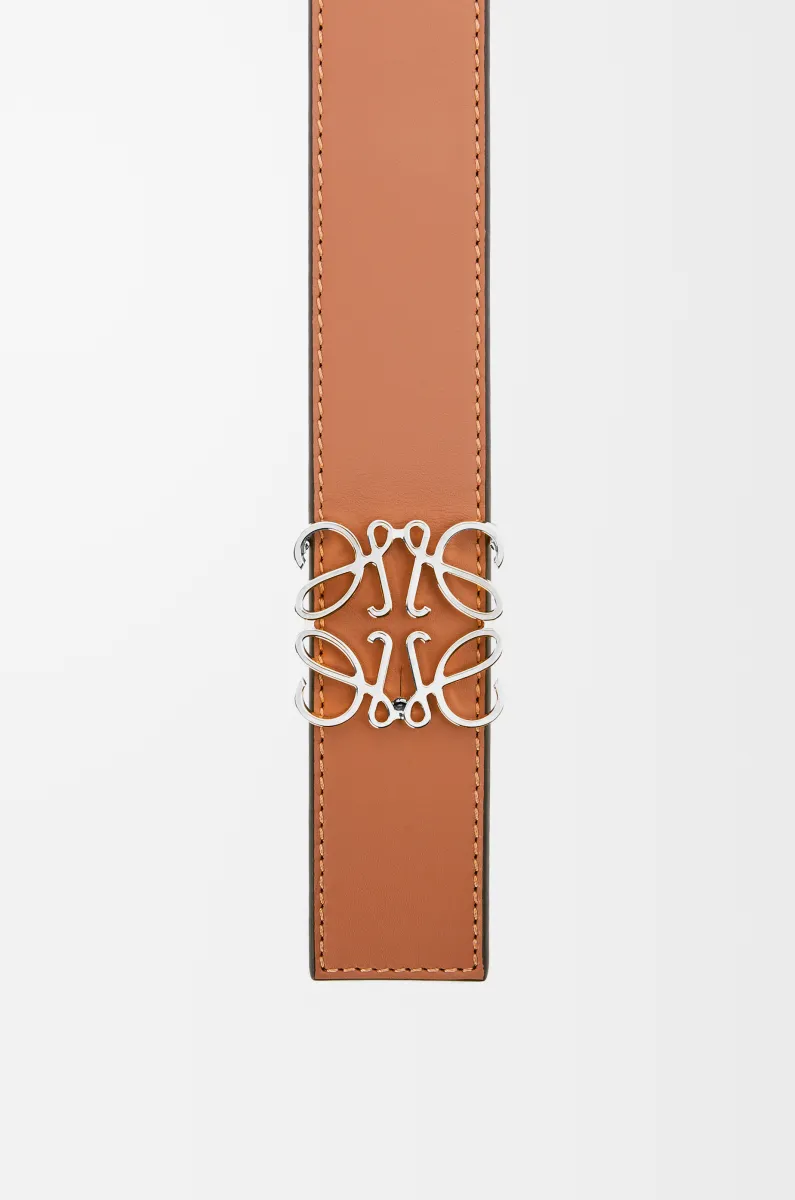 光滑牛皮革双面 Anagram 腰带