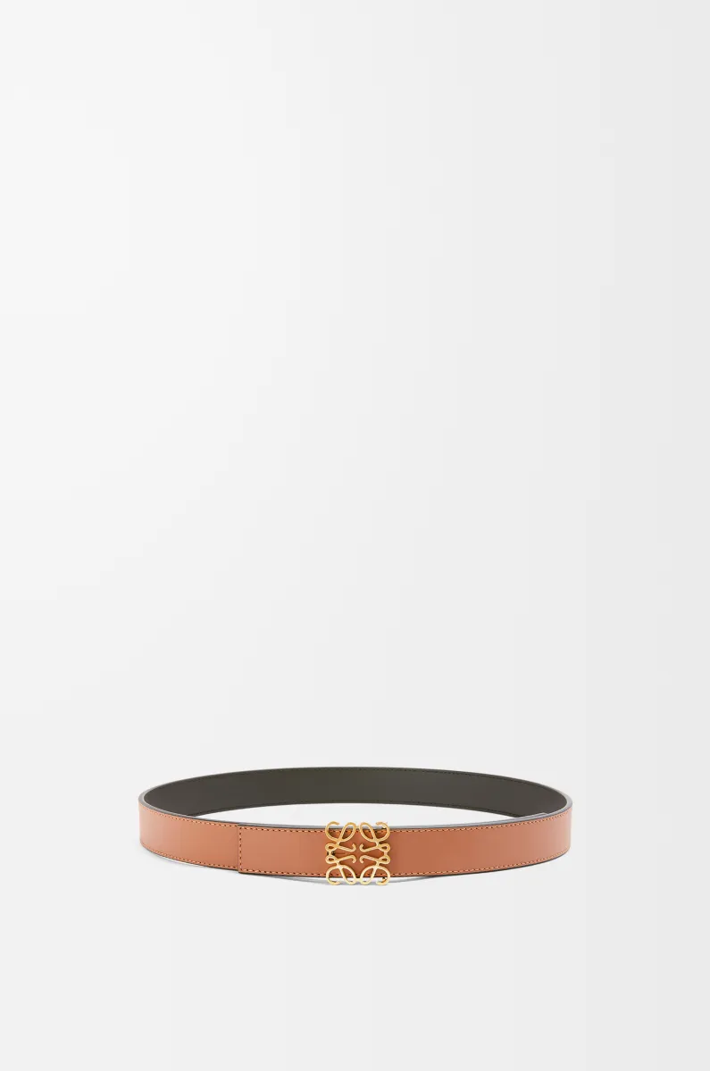 光滑牛皮革双面 Anagram 腰带