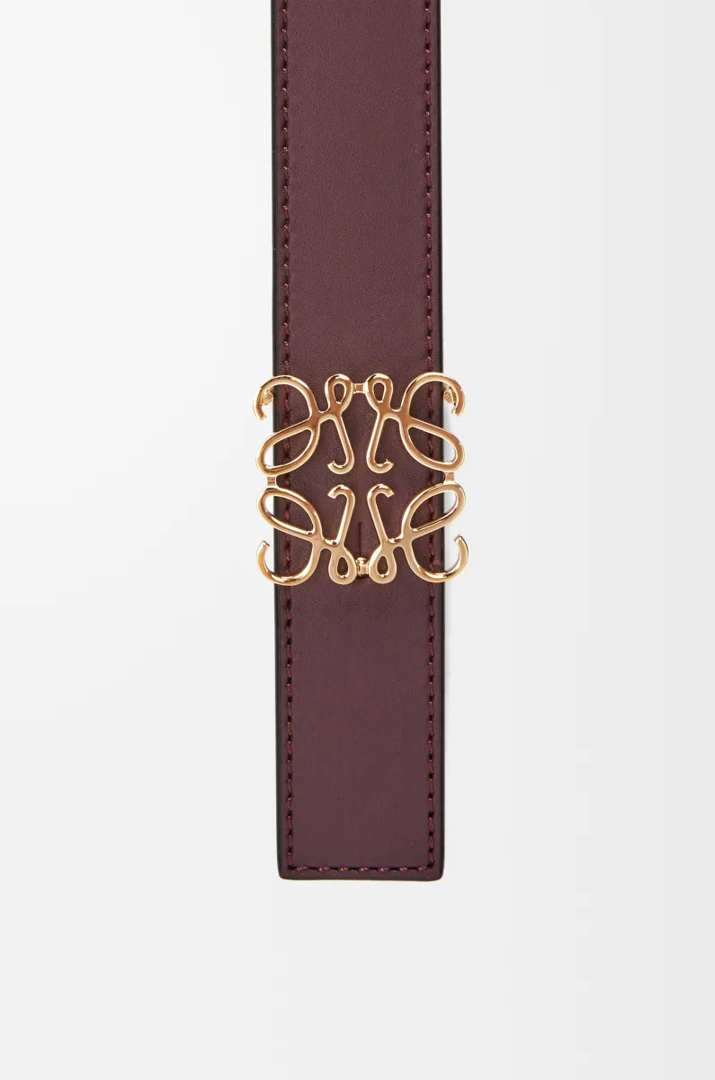 光滑牛皮革双面 Anagram 腰带