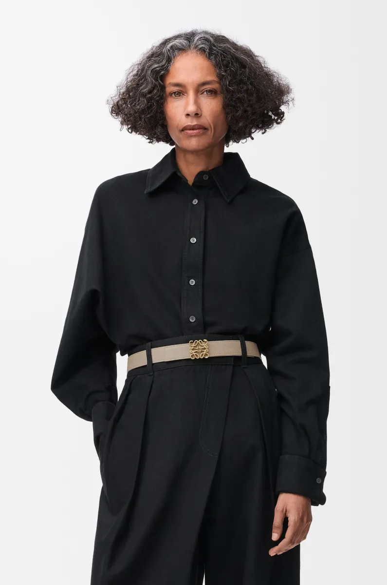 柔软粒面牛皮革双面 Anagram 腰带