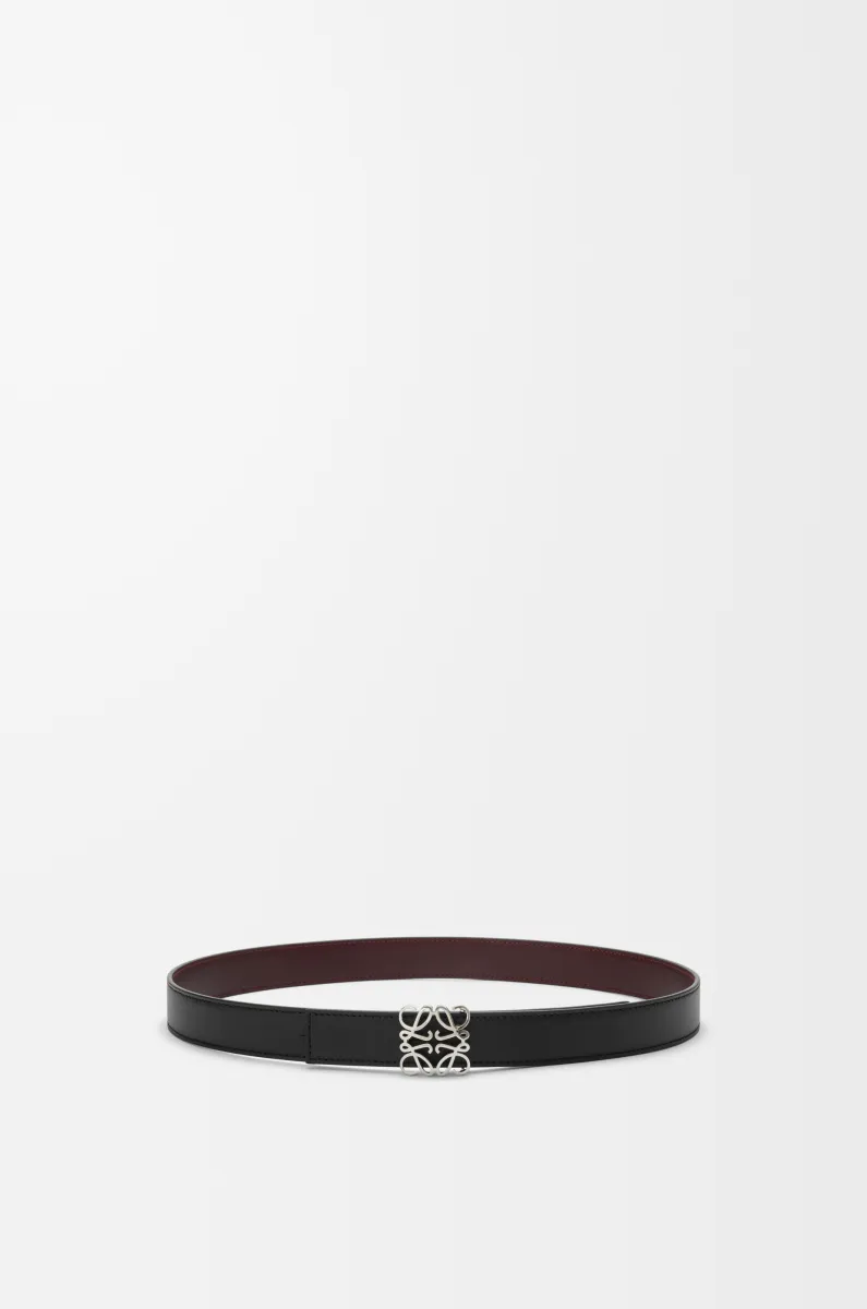 光滑牛皮革 Anagram 双面腰带