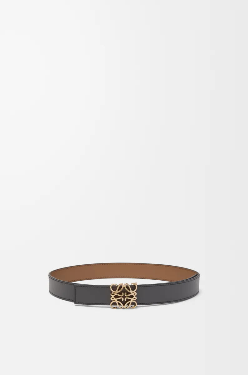 光滑牛皮革 Anagram 双面腰带