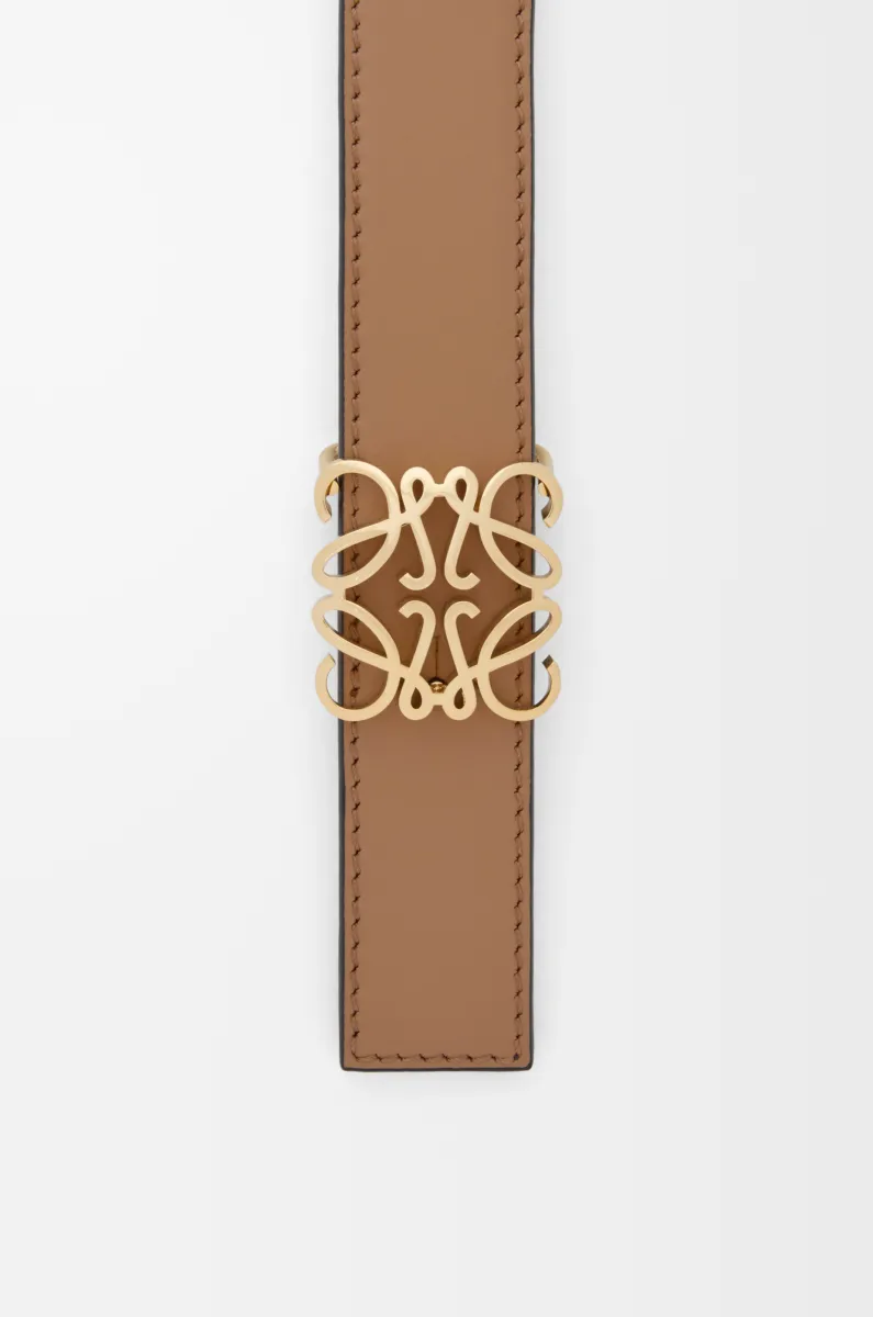 光滑牛皮革 Anagram 双面腰带