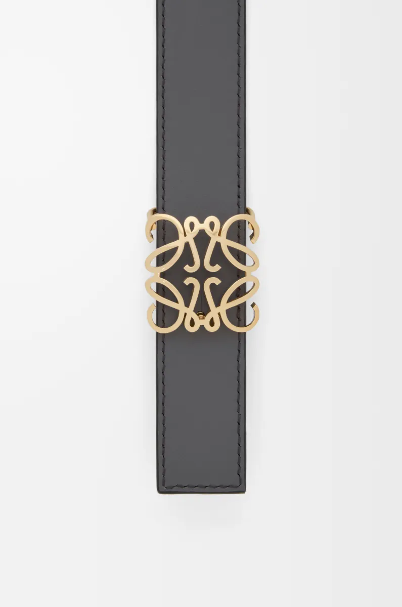 光滑牛皮革 Anagram 双面腰带