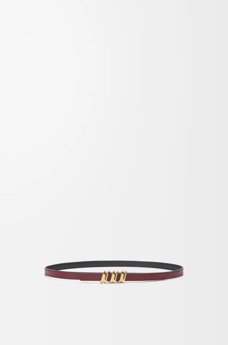 光滑牛皮革 Coil 双面腰带