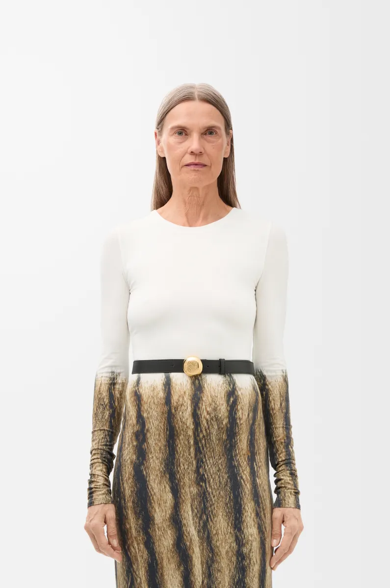 光滑牛皮革 Pebble 腰带