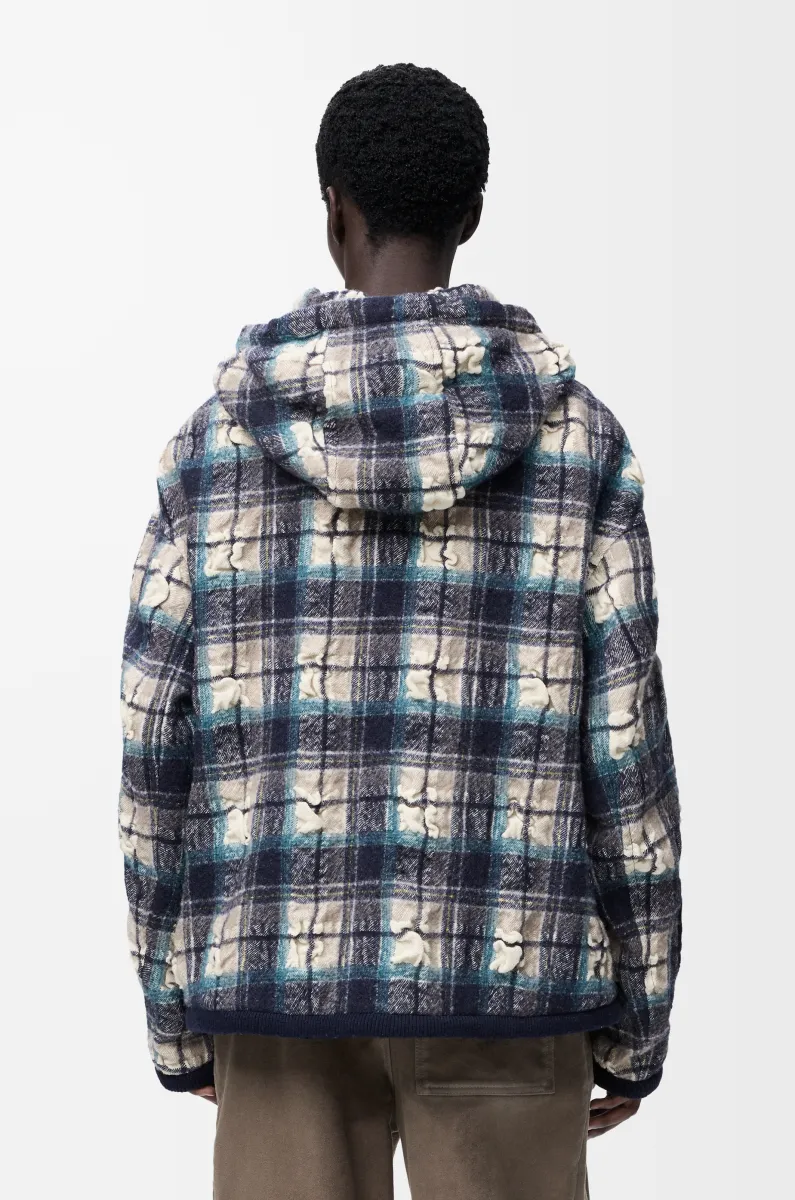 羊毛和亚麻连帽夹克