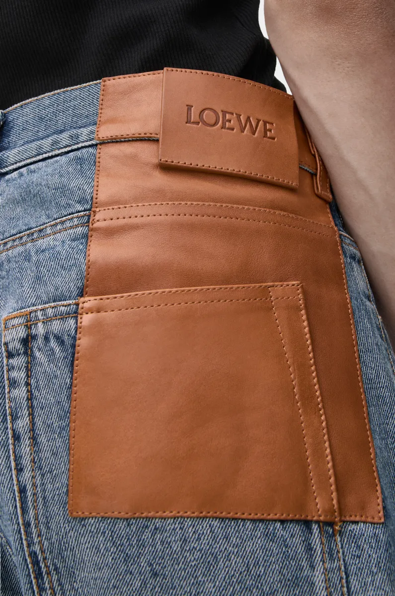 单宁布直筒牛仔裤